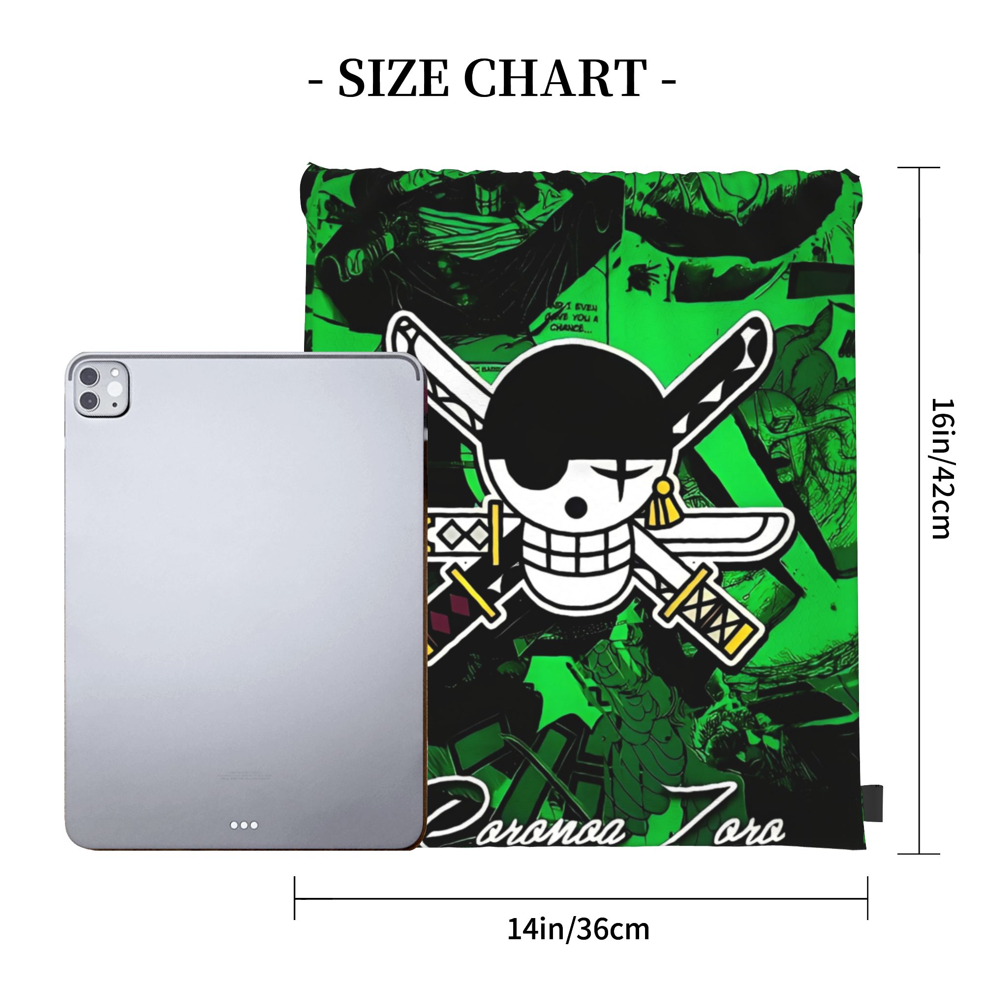 One Piece Zoro Skull Backpack  - Drawstring Gym Bag のレビューと価格