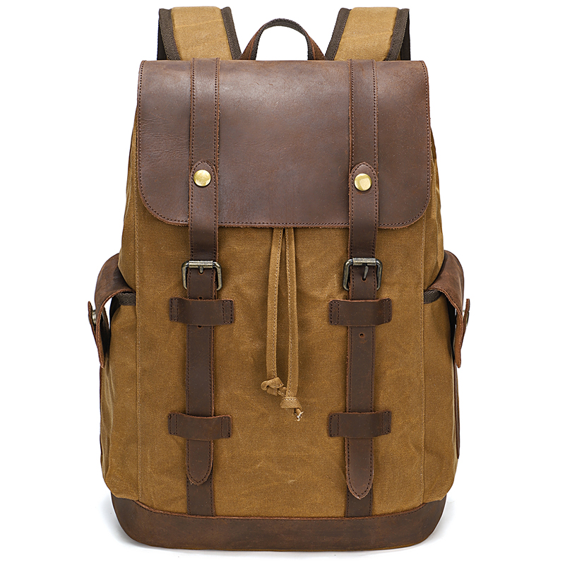 Men's Backpack Vintage Waxed C - Leather Backpack Vintage のレビューと価格