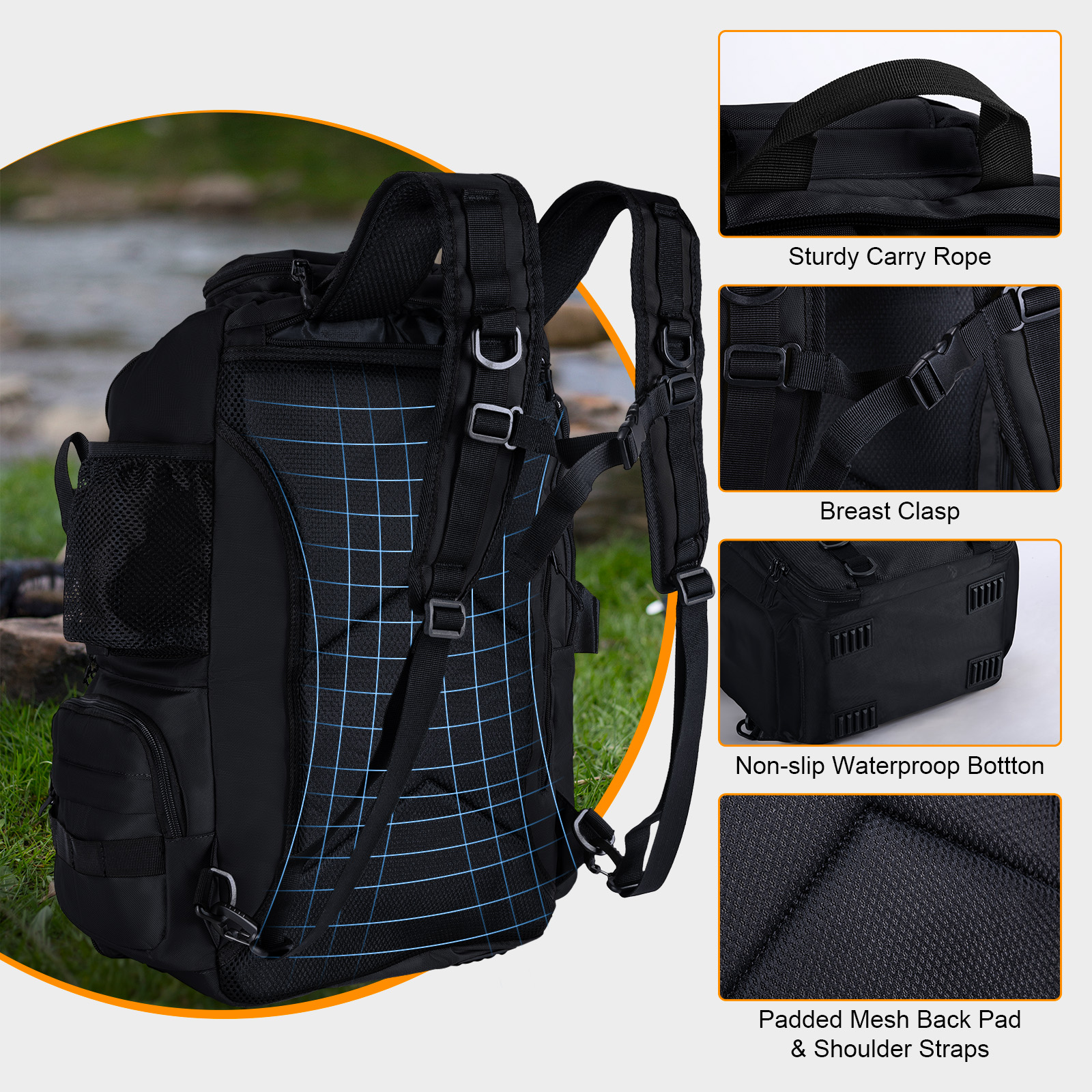 Goture Fishing Bag with Rod Ho - Backpack Insert Organizer のレビューと価格
