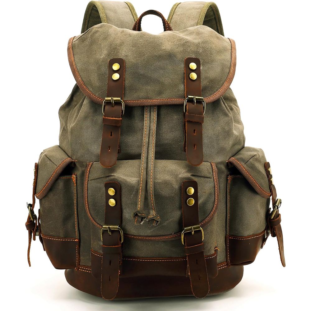 Vintage Canvas Leather Backpac - Leather Backpack Vintage のレビューと価格