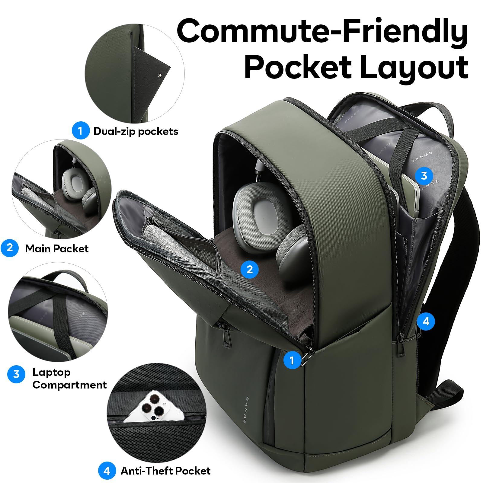 BANGE Fashion Simple Design Wo - Travel Backpack Anti Theft のレビューと価格