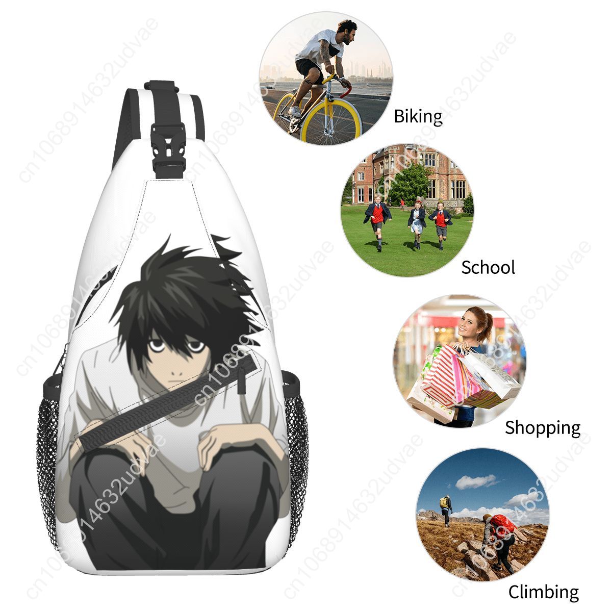 L Death Note Sling Bags Chest  - Sling Backpack Shoulder のレビューと価格