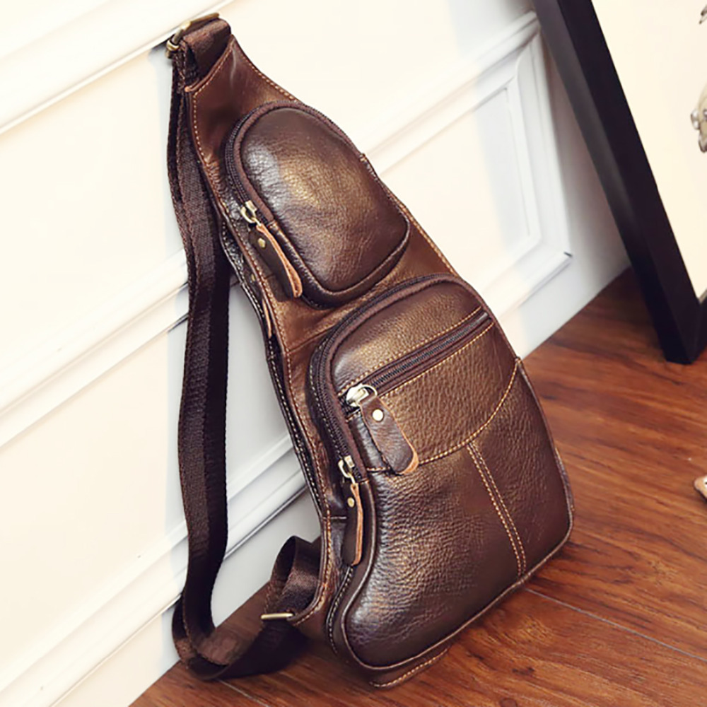 High Quality Men Genuine Leath - Sling Backpack Shoulder のレビューと価格