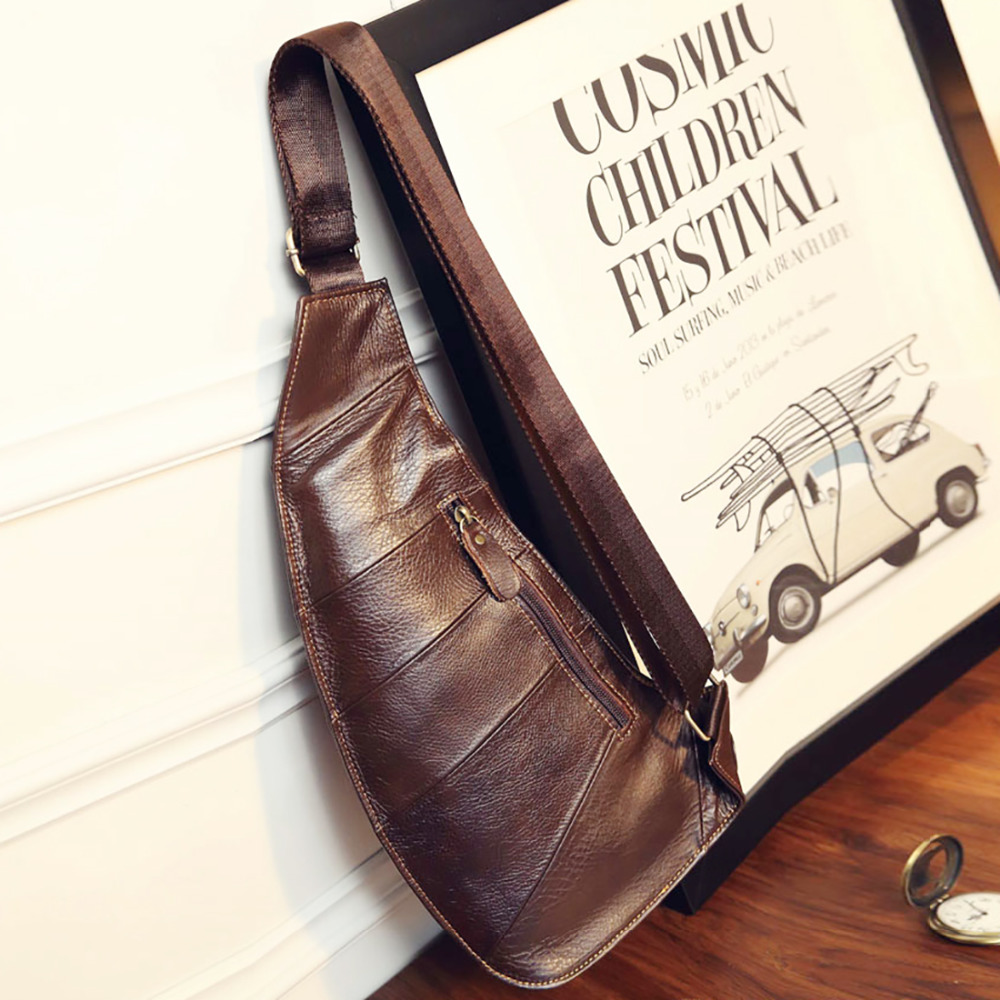 High Quality Men Genuine Leath - Sling Backpack Shoulder のレビューと価格