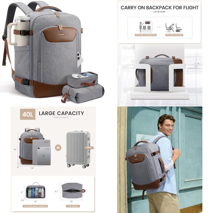 40L Travel Backpack for Women  - Laptop Backpack 15.6 のレビューと価格