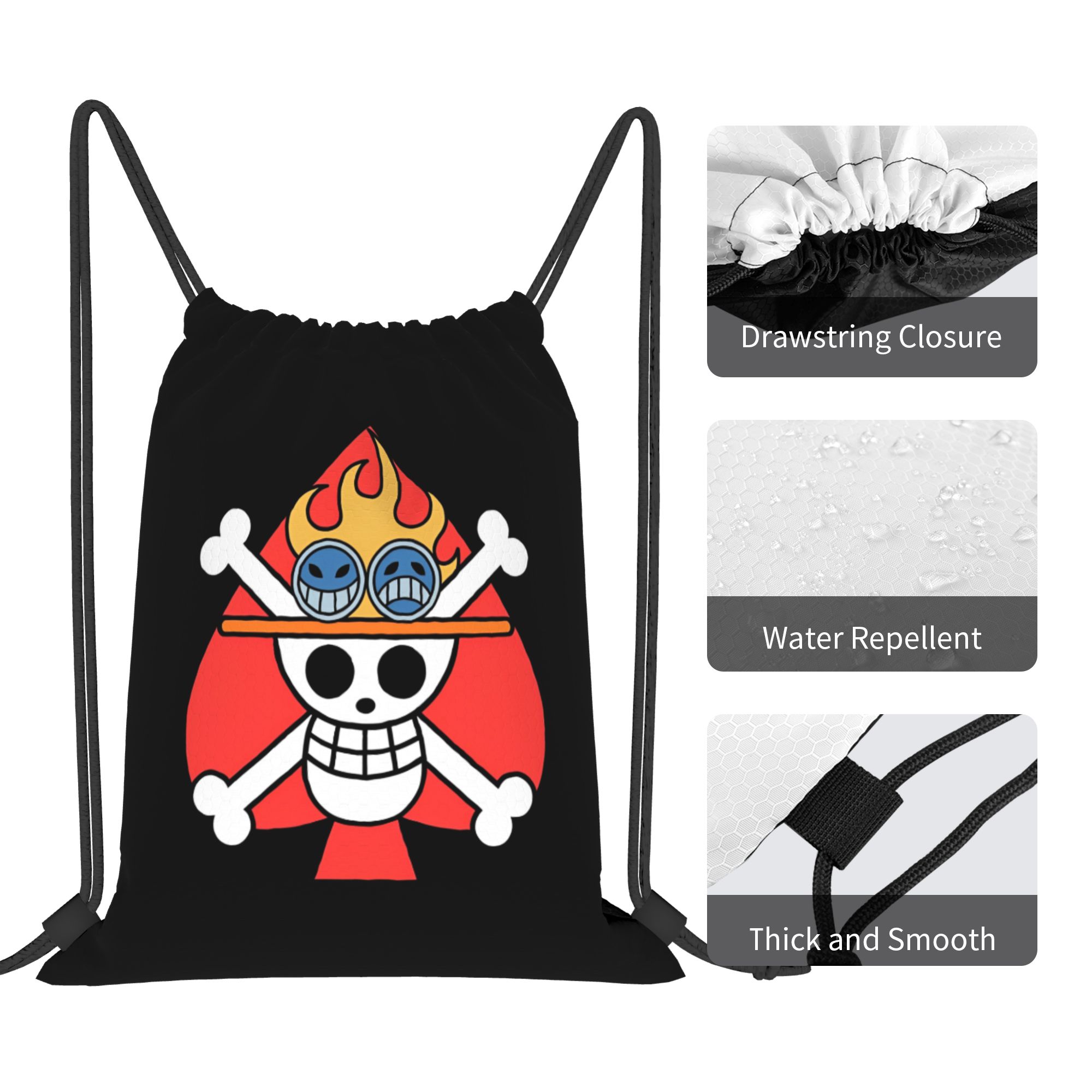 One Piece Flag ACE Drawstring  - Drawstring Gym Bag のレビューと価格
