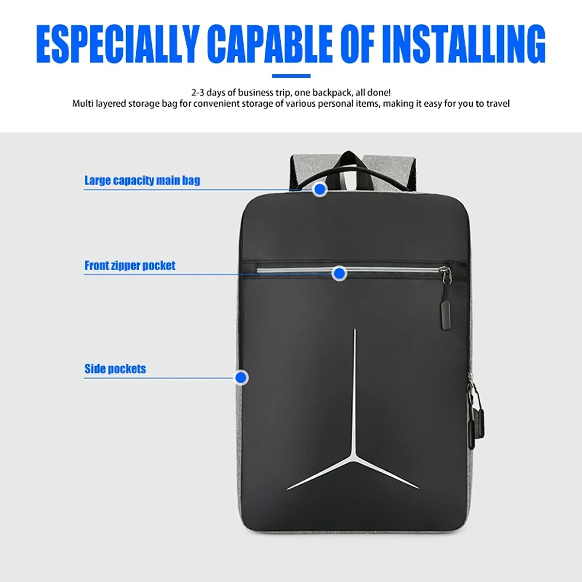 New Anti-theft USB Waterproof  - Travel Backpack Anti Theft のレビューと価格