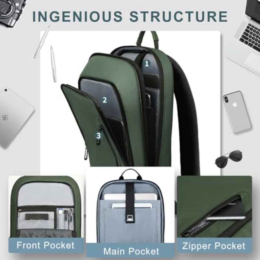 Backpack for Men Business Slim - Travel Backpack Anti Theft のレビューと価格