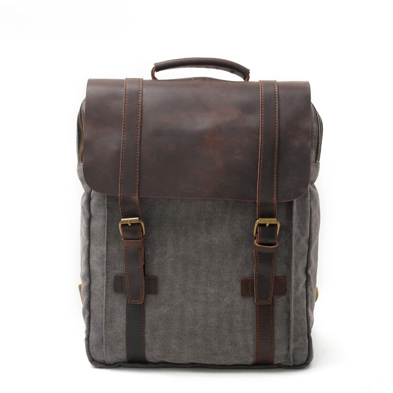 Military Canvas Leather Backpa - Rucksack Military Style のレビューと価格