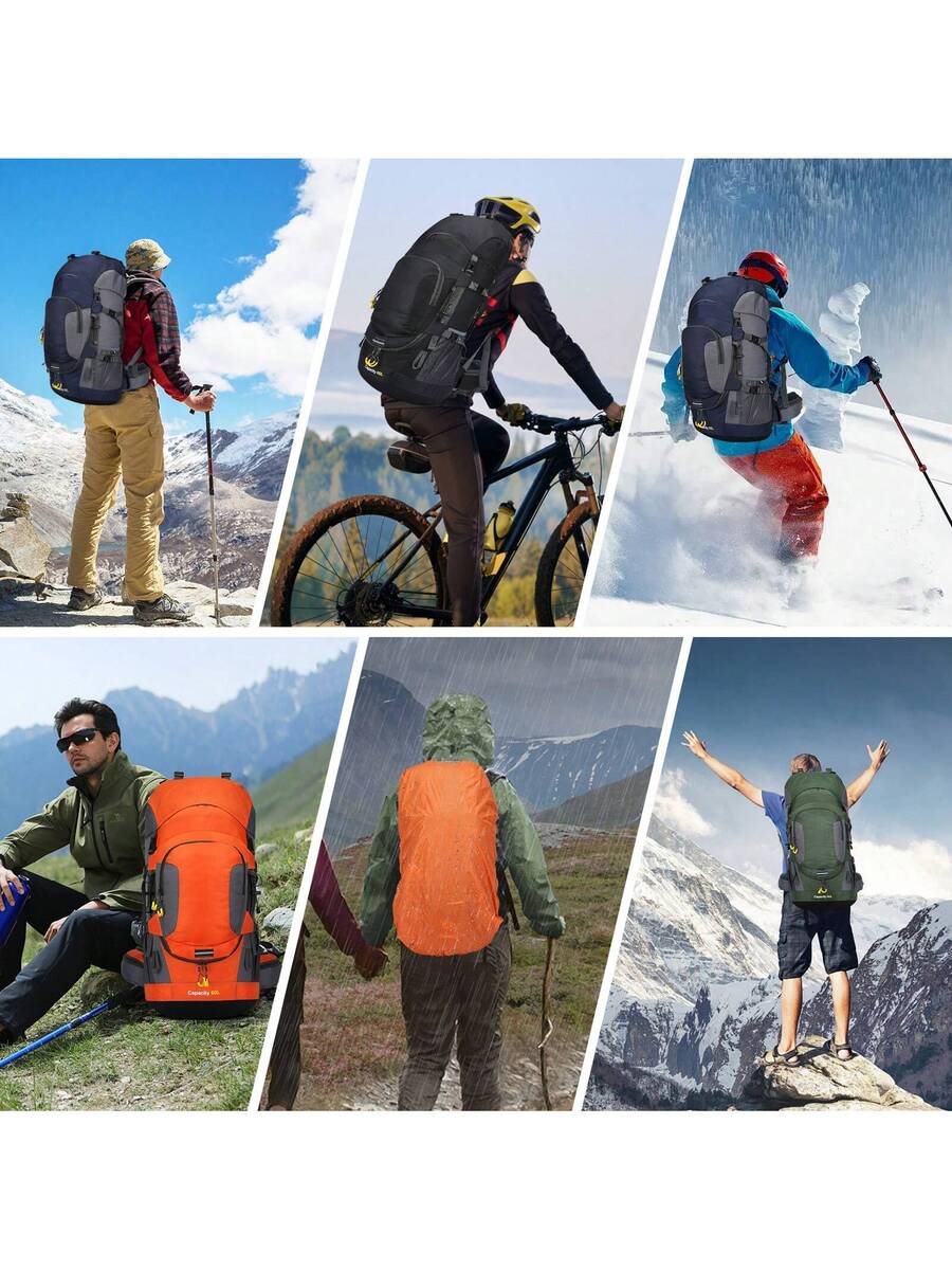 60L Waterproof Oxford Backpack - Hiking Backpack Waterproof のレビューと価格