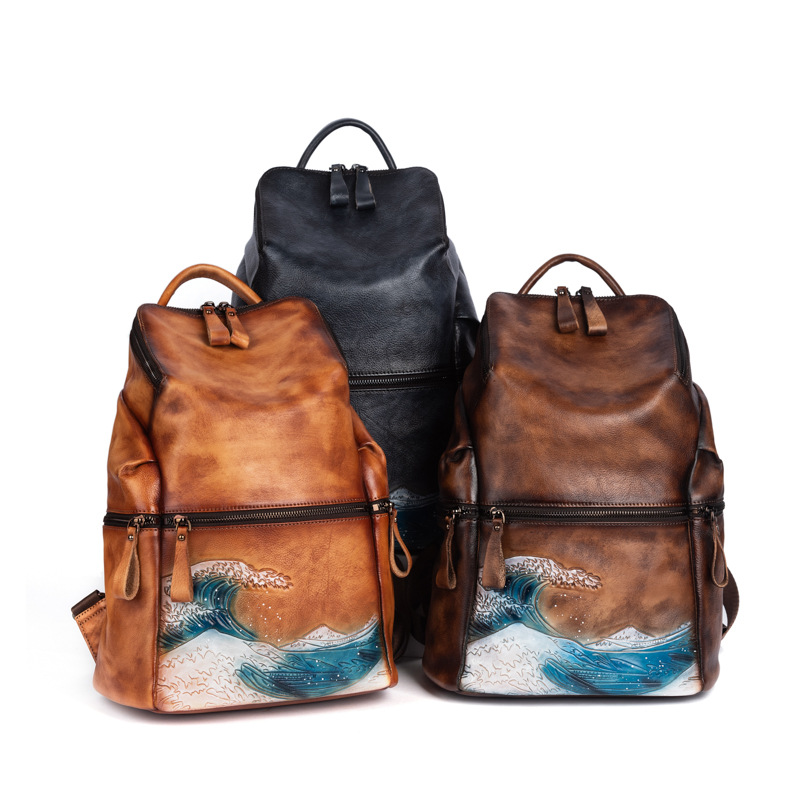 Genuine Real Soft Leather Wome - Leather Backpack Vintage のレビューと価格