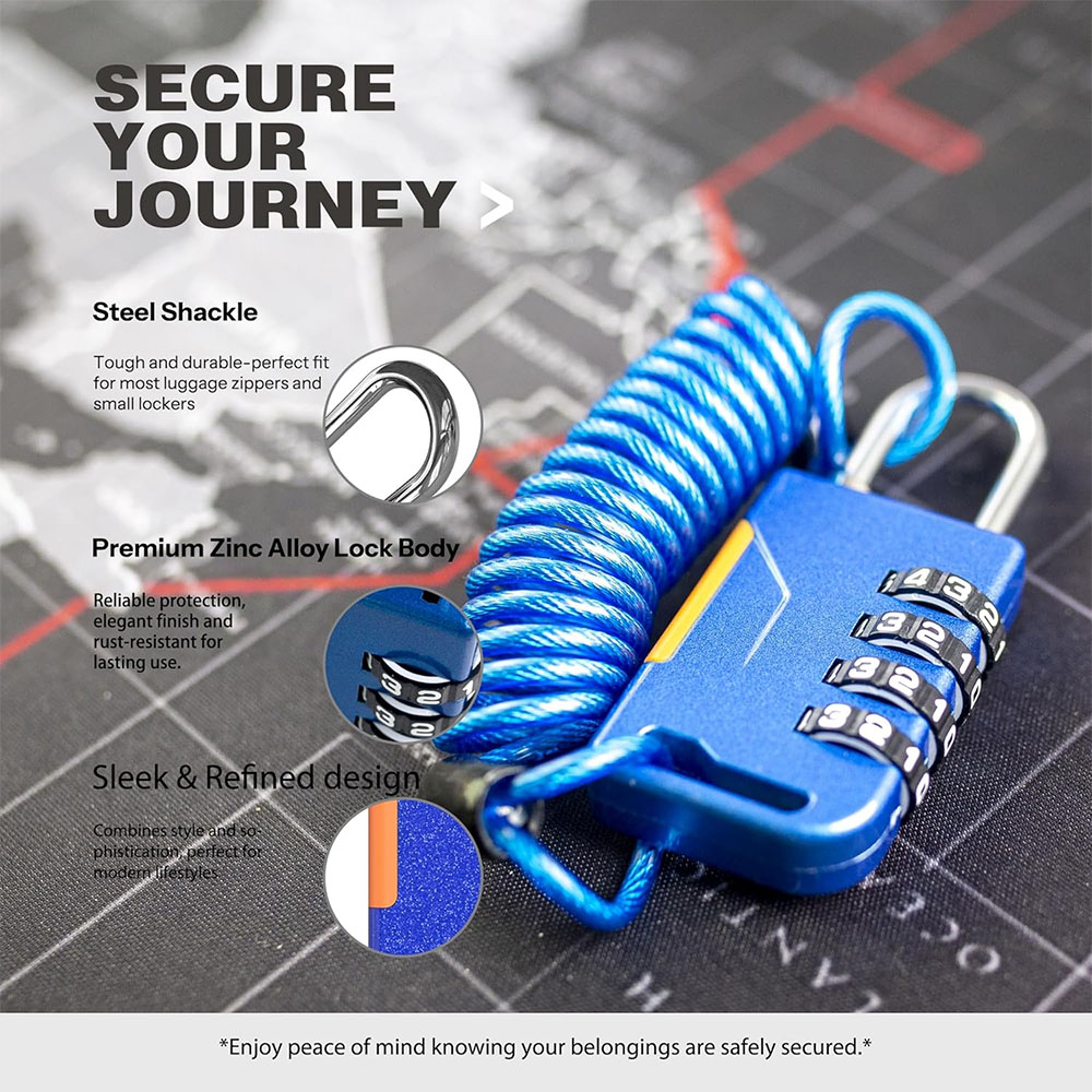 4 Digit Combination Padlock wi - Travel Backpack Anti Theft のレビューと価格